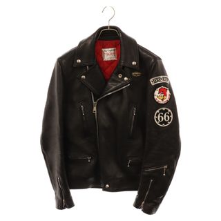 ルイスレザー(Lewis Leathers)のLewis Leathers ルイスレザー × HYSTERIC GLAMOUR ヒステリックグラマー ライトニング バックプリント ワッペンデザイン ダブルライダースジャケット ブラック 0251LB01(ライダースジャケット)