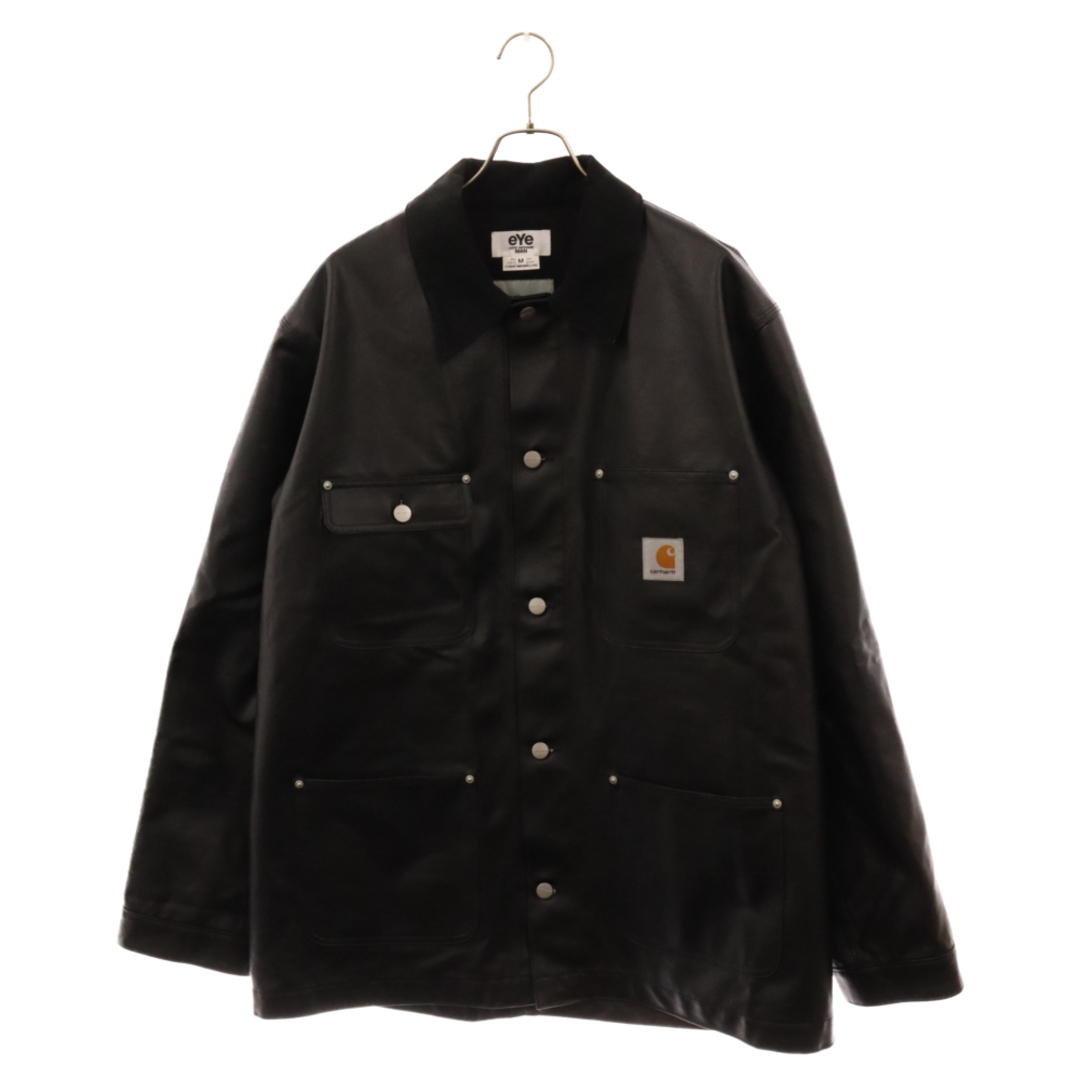 JUNYA WATANABE COMME des GARCONS(ジュンヤワタナベコムデギャルソン)のCOMME des GARCONS JUNYA WATANABE MAN コムデギャルソンジュンヤワタナベマン 24SS Carhartt WIP カーハート ウレタンコーティング ワークチョアー カバーオールコート ブラック WM-J901 メンズのジャケット/アウター(フライトジャケット)の商品写真