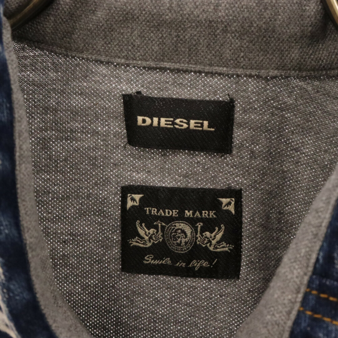 DIESEL(ディーゼル)のDIESEL ディーゼル デニムカラー 半袖ポロシャツ カットソー グレー 00E8M200031-BF03 メンズのトップス(ポロシャツ)の商品写真