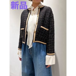 新品　トゥモローランド Ballseyニットコンビツイードクルーネックジャケット