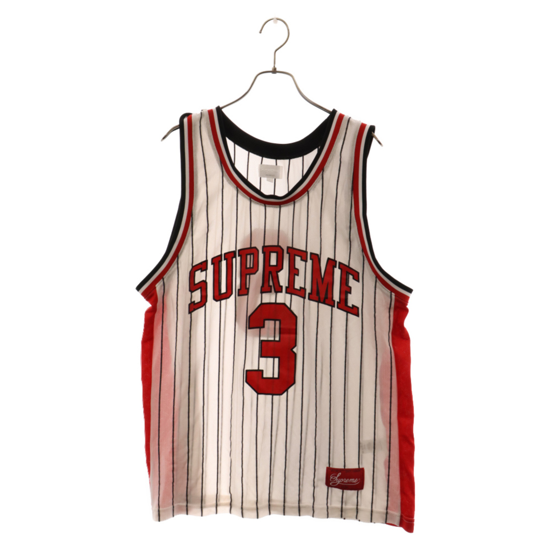 Supreme(シュプリーム)のSUPREME シュプリーム 16SS Crossover Basketball Jersey クロスオーバーバスケットボールジャージ タンクトップ ノースリーブ ストライプ ホワイト メンズのトップス(タンクトップ)の商品写真