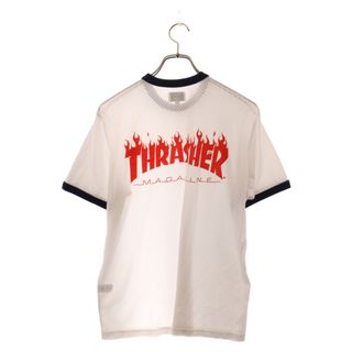 Supreme - SUPREME シュプリーム 15SS ×Thrasher Mesh Crewneck スラッシャー メッシュクルーネック 半袖Tシャツ ホワイト