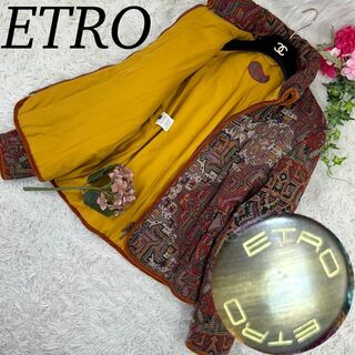 エトロ(ETRO)のエトロ レディース ブルゾン ブラウン オレンジ 柄物 美品 XL 46(ブルゾン)