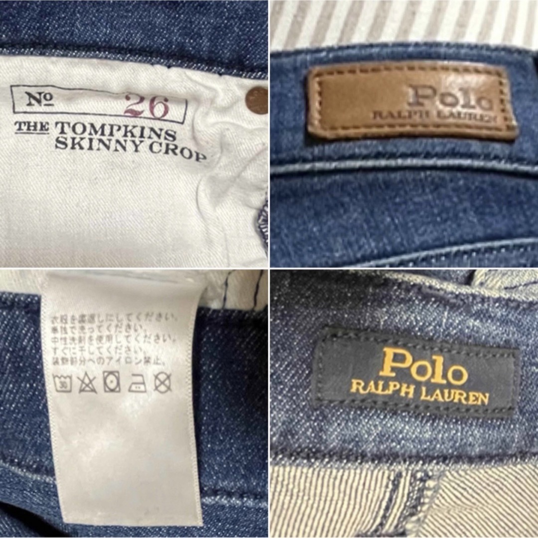 POLO RALPH LAUREN(ポロラルフローレン)のPOLO RALPH LAUREN ラルフローレン 裾切替　スキニーデニム M レディースのパンツ(デニム/ジーンズ)の商品写真