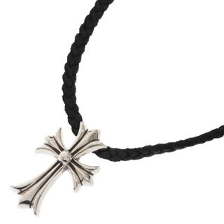 クロムハーツ(Chrome Hearts)のCHROME HEARTS クロムハーツ CH CRS SML BC / スモールCHクロス レザーブレイド Wボロチップ ネックレス シルバー(ネックレス)