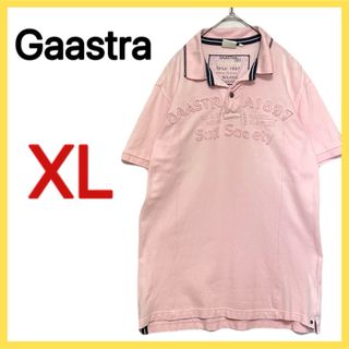 Gaastra ガストラ 半袖 ポロシャツ ワッペン  XLサイズ ピンク系(Tシャツ/カットソー(半袖/袖なし))