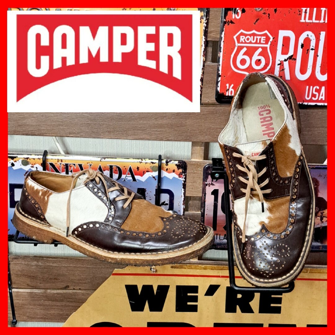 CAMPER(カンペール)の売り切りセール　カンペール　ウイングチップ　ハラコレザー　スニーカー　28㎝ メンズの靴/シューズ(スニーカー)の商品写真