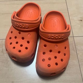 クロックス(crocs)のクロックス  オレンジ キッズ 17.5センチ(サンダル)