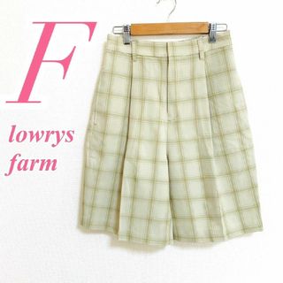 ローリーズファーム(LOWRYS FARM)のローリーズファーム　ハーフパンツ　F　ベージュ　チェック　カジュアル　ポリ100(ハーフパンツ)