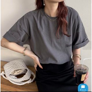 DISCOAT【ユニセックス】《WEB限定》ピグメントワンポイント刺繍Tシャツ