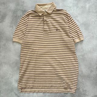 トミーヒルフィガー(TOMMY HILFIGER)の00s TOMMY HILFIGER 半袖　ボーダー　ポロシャツ　古着　アメカジ(ポロシャツ)