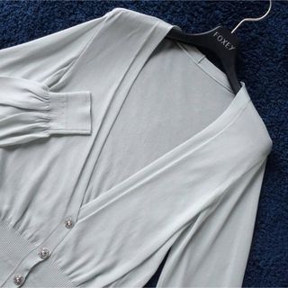 フォクシー(FOXEY)のFOXEY 38 アイスブルー Cardigan Sheer V(カーディガン)