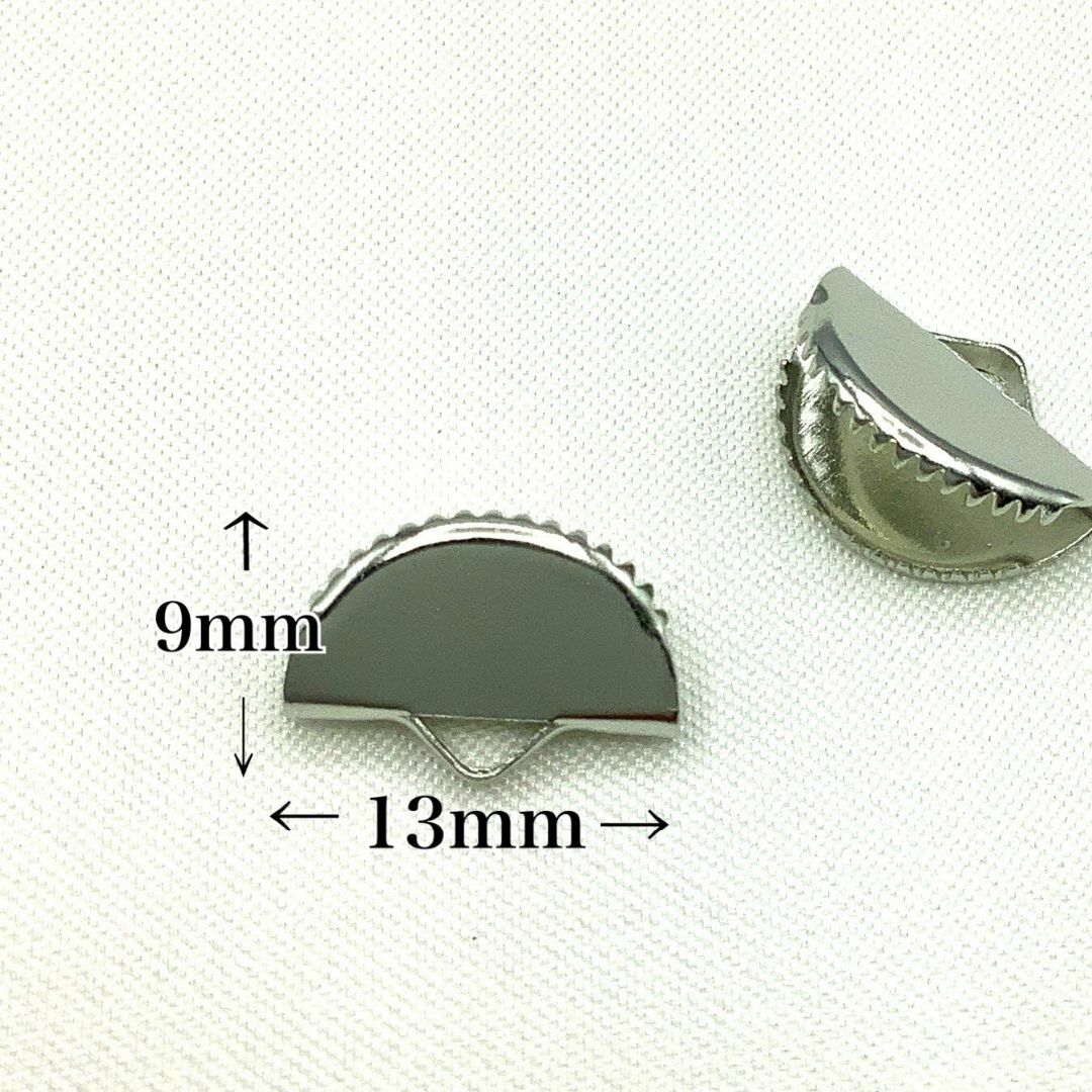 【R1803】半円ワニカン　シルバー　13mm　50個 ハンドメイドの素材/材料(各種パーツ)の商品写真