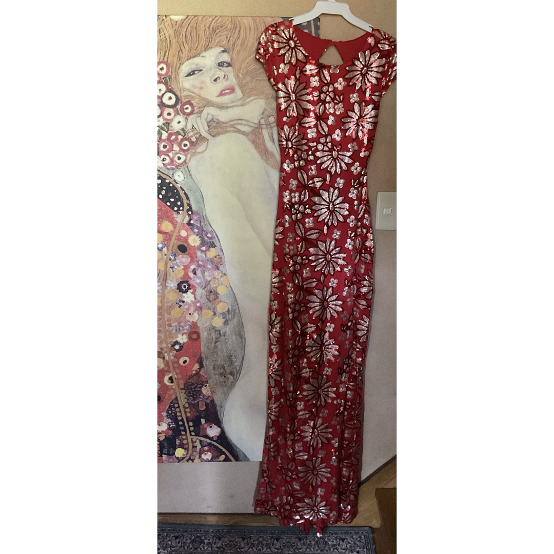 TADASHI SHOJI(タダシショウジ)の新品 USAロングドレス  YY RED  S レディースのスカート(ロングスカート)の商品写真