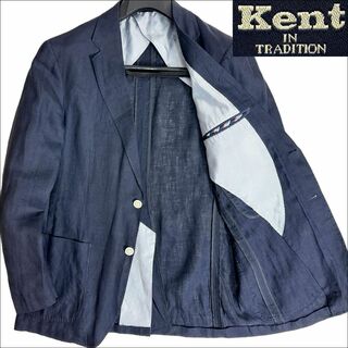 VAN Jacket - J7183美品 ケント イン トラディション リネンアンコンジャケット 紺 LL