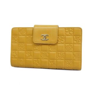 CHANEL - 【4hc3300】シャネル 長財布/アイコン/ラムスキン/ベージュ/シルバー金具 【中古】 レディース