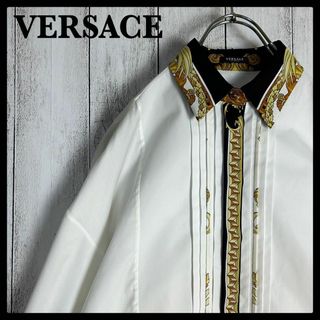 ヴェルサーチ VERSACE☆シルク混合長袖シャツ メデューサ ホワイト(シャツ/ブラウス(長袖/七分))