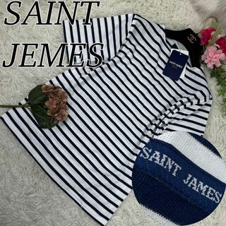 セントジェームス(SAINT JAMES)のセントジェームス レディース Tシャツ 新品未使用 ネイビー ホワイト 42 L(Tシャツ(半袖/袖なし))