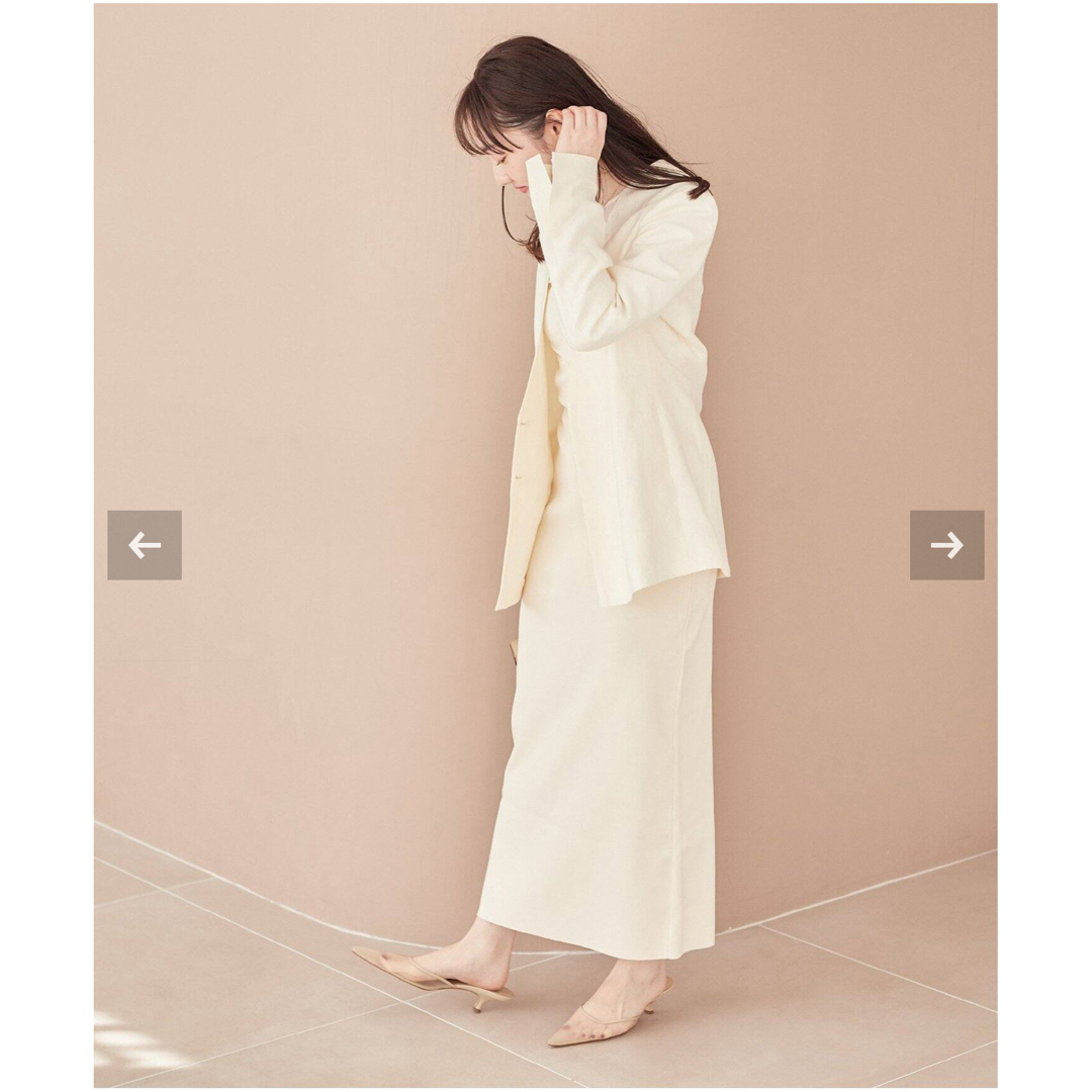 Plage(プラージュ)のPlage Shantung V Neck ジャケット ホワイト レディースのジャケット/アウター(ノーカラージャケット)の商品写真