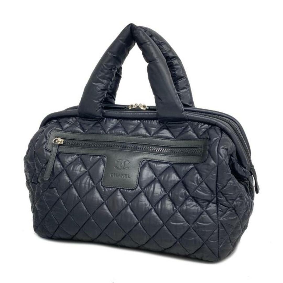 CHANEL(シャネル)の【4hc3366】シャネル ハンドバッグ/コココクーン/ナイロン/ブラック/シルバー金具 【中古】レディース レディースのバッグ(ハンドバッグ)の商品写真