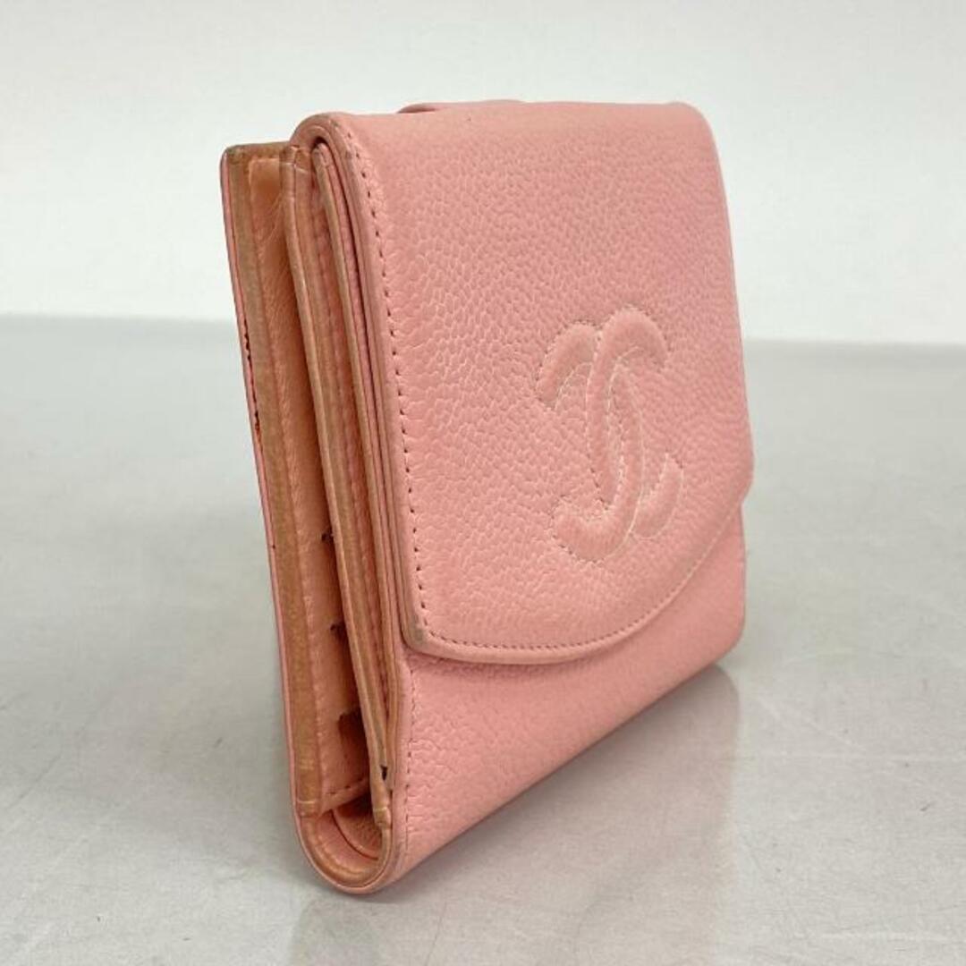 CHANEL(シャネル)の【4hc3374】シャネル 財布/キャビアスキン/ピンク/ゴールド金具 【中古】 レディース レディースのファッション小物(財布)の商品写真