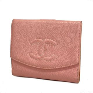 シャネル(CHANEL)の【4hc3374】シャネル 財布/キャビアスキン/ピンク/ゴールド金具 【中古】 レディース(財布)