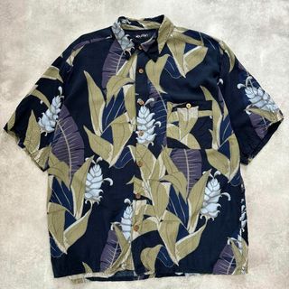 90s Puritan 半袖　デザイン　レーヨン　シャツ　古着　ヴィンテージ(Tシャツ/カットソー(半袖/袖なし))