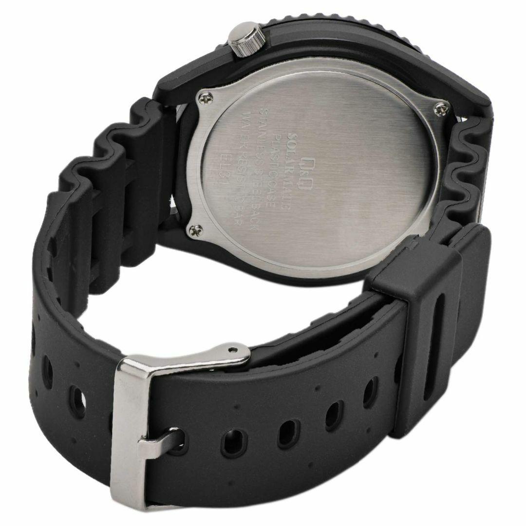 色:ブラックキューアンドキュー 腕時計 アナログ ソーラー 防水 ウレタンベ メンズの時計(その他)の商品写真