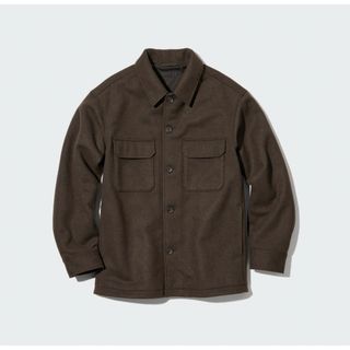 ユニクロ(UNIQLO)のユニクロ オーバーシャツジャケット ブラウン XL(カバーオール)