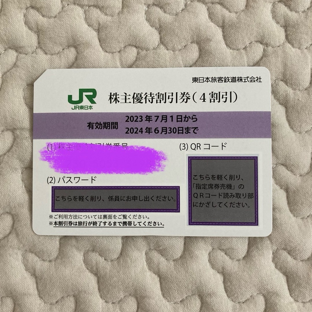 JR東日本株主優待券 チケットの乗車券/交通券(鉄道乗車券)の商品写真