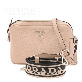 プラダ(PRADA)のプラダ メタルロゴ ダブルファスナー ショルダーバッグ レザー ニンフェア 1B(ショルダーバッグ)