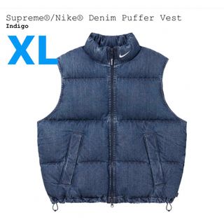 シュプリーム(Supreme)のSupreme x Nike Denim Puffer Vest Indigo(ダウンベスト)