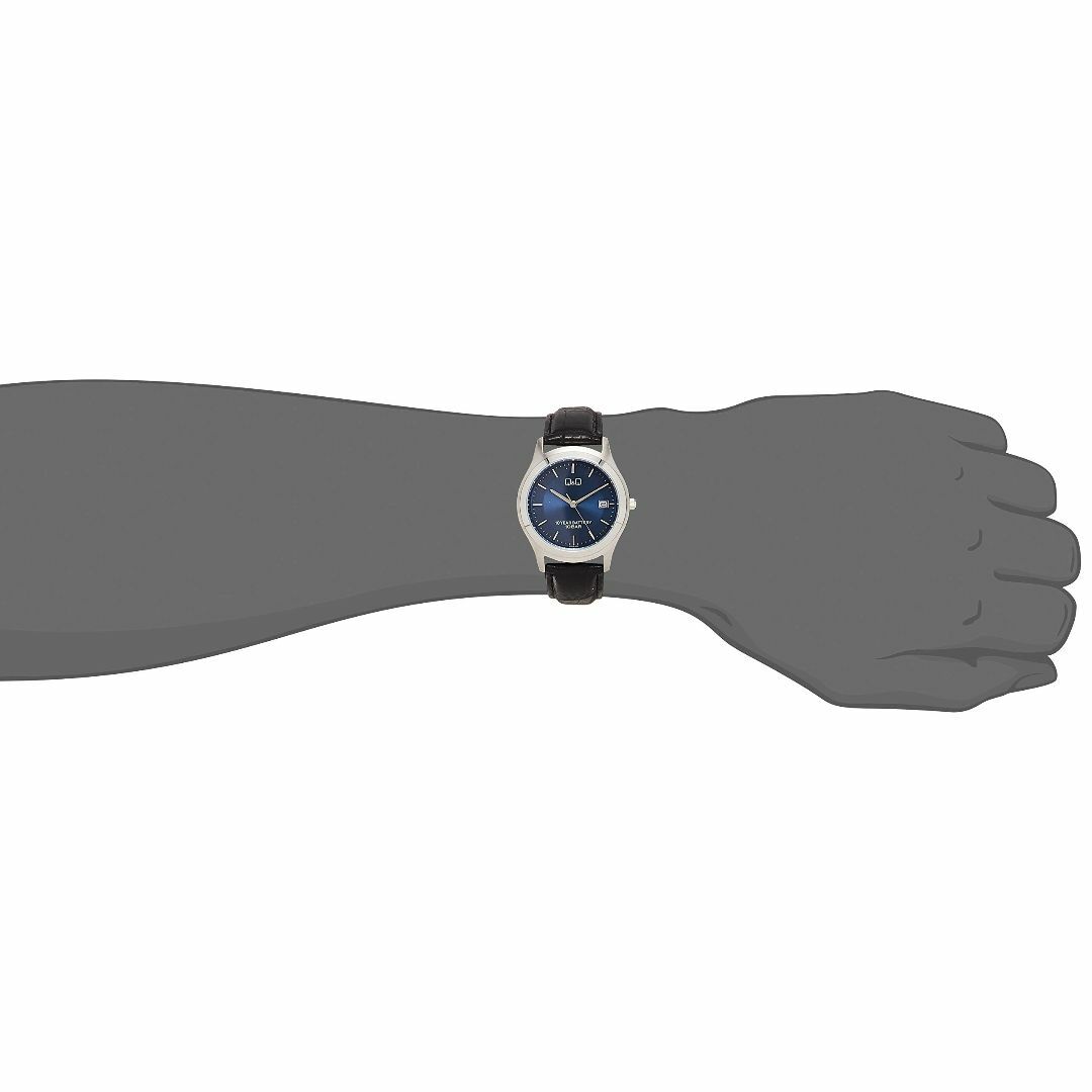 色:ネイビーキューアンドキュー 腕時計 アナログ 防水 皮ベルト 日付 ネイ メンズの時計(その他)の商品写真