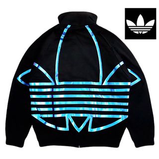 アディダス(adidas)のアディダス オリジナルス 偏光 メタリック ブルー ジャージ パーカー ブルゾン(ジャージ)