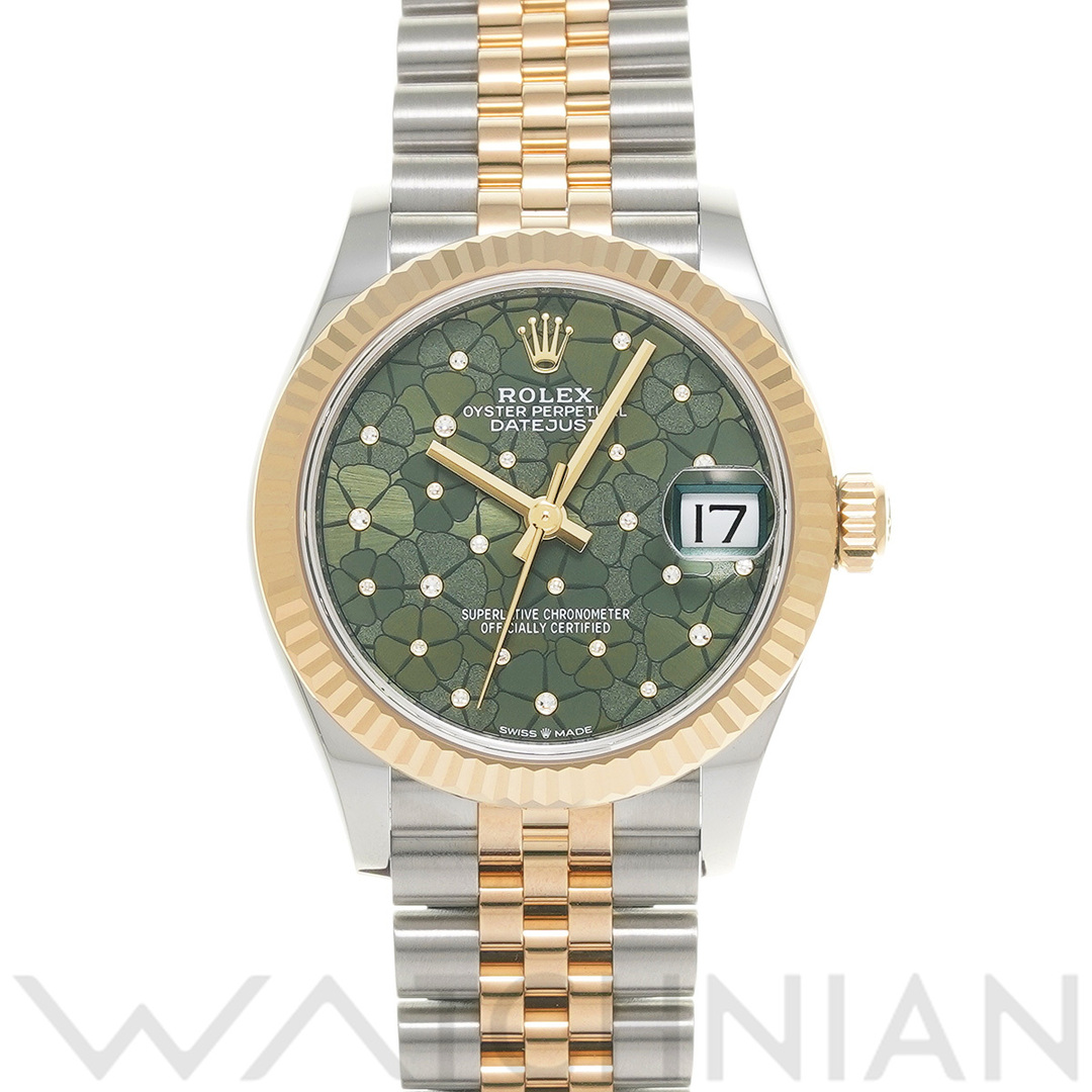 ROLEX(ロレックス)の中古 ロレックス ROLEX 278273 ランダムシリアル オリーブグリーン フローラルモチーフ /ダイヤモンド ユニセックス 腕時計 レディースのファッション小物(腕時計)の商品写真