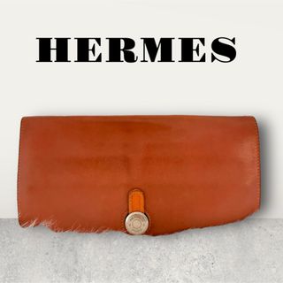 エルメス(Hermes)のHERMES/エルメス ドゴンロング 長財布 オレンジ系 レディース(長財布)