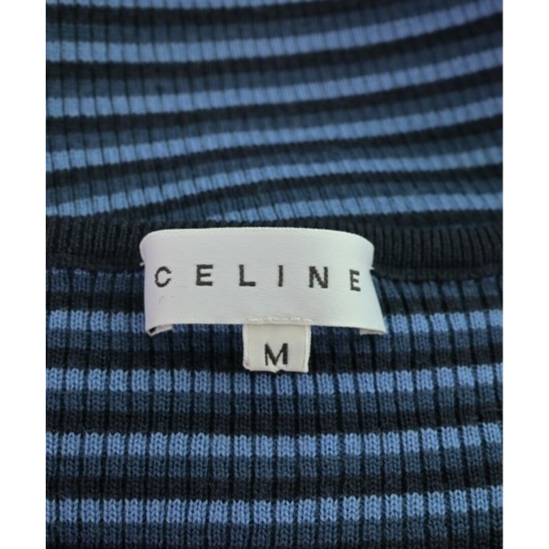 celine(セリーヌ)のCELINE セリーヌ ニット・セーター M 紺x水色(ボーダー) 【古着】【中古】 レディースのトップス(ニット/セーター)の商品写真