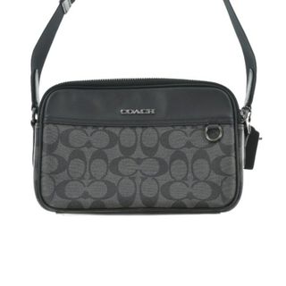 コーチ(COACH)のCOACH コーチ ショルダーバッグ - グレーx黒(総柄) 【古着】【中古】(ショルダーバッグ)