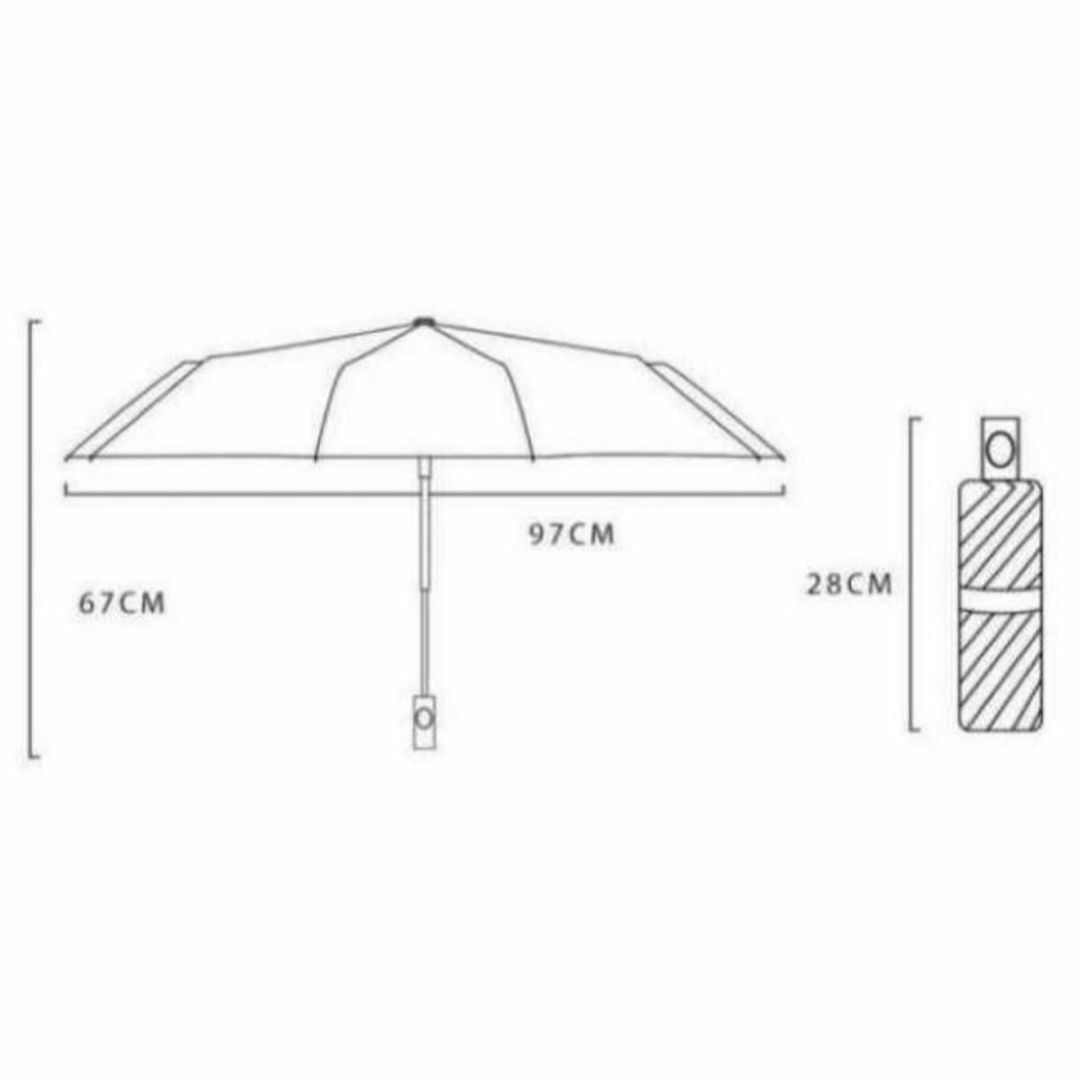 折り畳み グリーン 緑 日傘 ワンタッチ UVカット 遮光100％ 携帯　傘　雨 レディースのファッション小物(傘)の商品写真