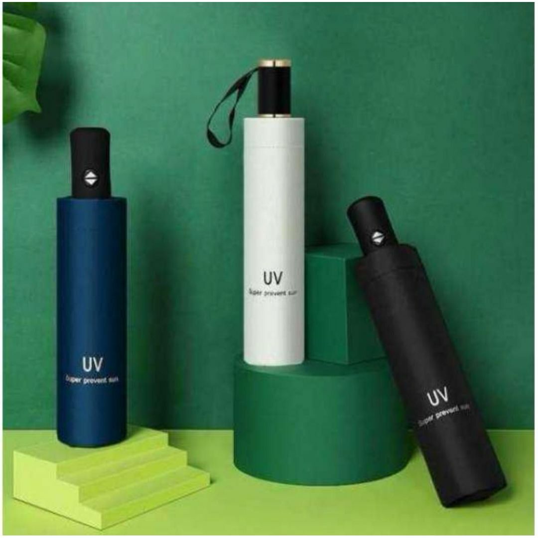 折り畳み グリーン 緑 日傘 ワンタッチ UVカット 遮光100％ 携帯　傘　雨 レディースのファッション小物(傘)の商品写真