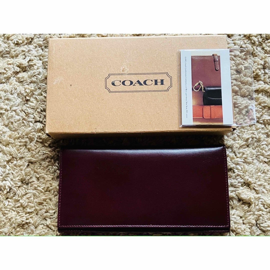 COACH(コーチ)の超美品 COACH コーチ レザー 二つ折り 長財布 ウォレット 札入れ 箱付 レディースのファッション小物(財布)の商品写真