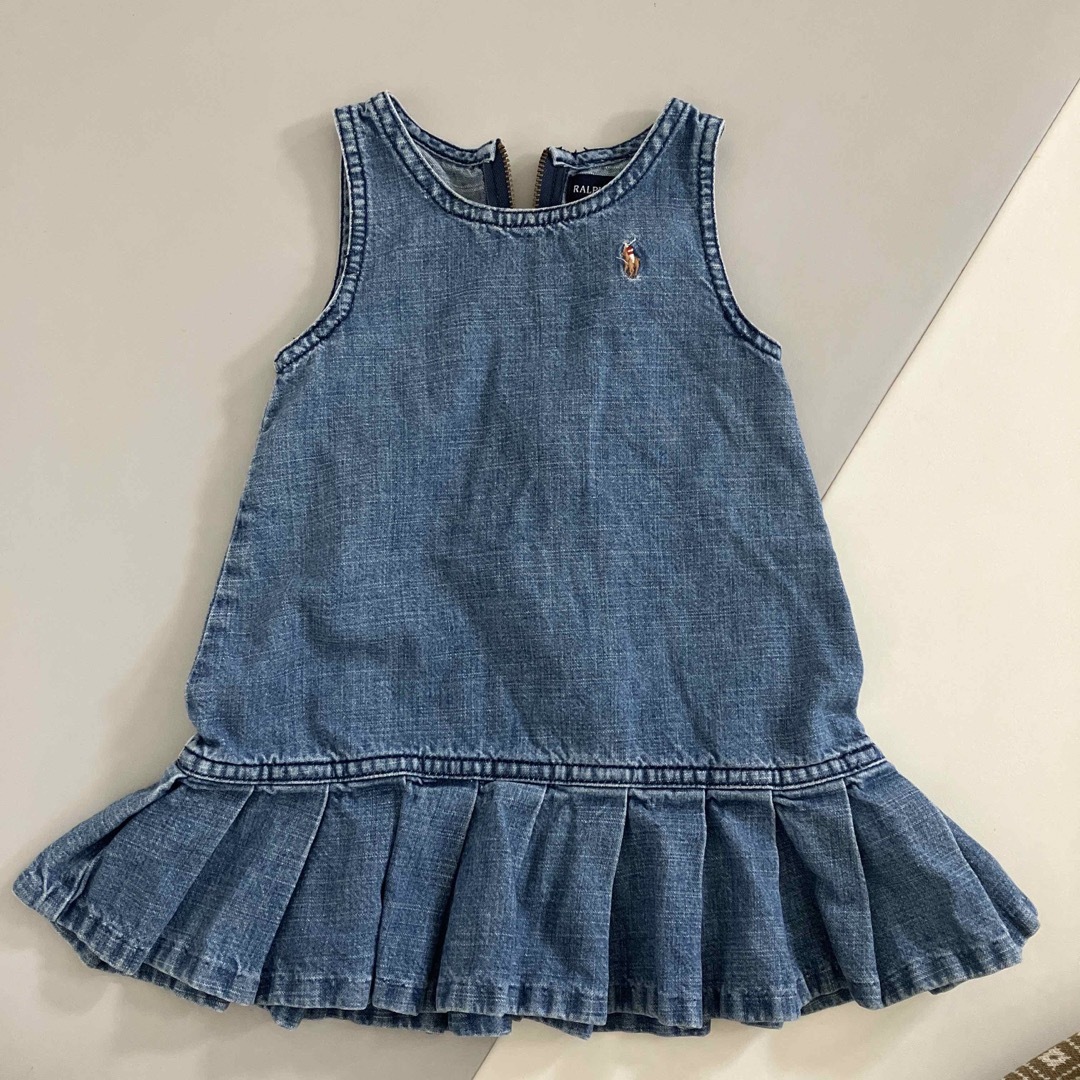 Ralph Lauren(ラルフローレン)のラルフローレン デニムワンピース キッズ/ベビー/マタニティのベビー服(~85cm)(ワンピース)の商品写真