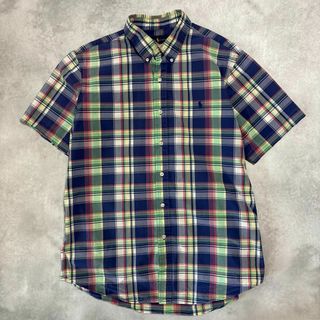 ラルフローレン(Ralph Lauren)のPolo by Ralph Lauren 半袖　刺繍ロゴ　チェック　シャツ　古着(Tシャツ/カットソー(半袖/袖なし))