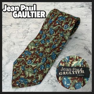 Jean-Paul GAULTIER - 美品 ジャンポールゴルチエ ネクタイ 花柄 シルク イタリア製 総柄 ボタニカル