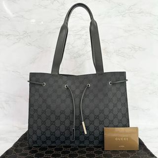 グッチ(Gucci)のグッチ GUCCI トートバッグ レザー  GGキャンバス ブラック 黒(トートバッグ)