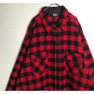 ウールリッチ(WOOLRICH)のWOOL RICH USA製　80s バッファローチェック　ウール　ネルシャツ(Tシャツ/カットソー(七分/長袖))