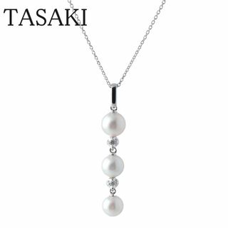 タサキ(TASAKI)のタサキ パール ダイヤ ネックレス アコヤパール6.1mm～7.0mm ダイヤ0.02ct 750WG 42cm 新品仕上げ済 田崎 TASAKI【16915】(ネックレス)