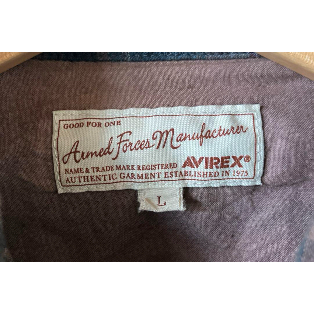 AVIREX(アヴィレックス)のAVIREX アヴィレックス　チェック　半袖シャツ　ワッペン　刺繍 メンズのトップス(シャツ)の商品写真