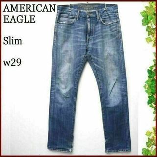 アメリカンイーグル(American Eagle)のAEO アメリカンイーグル スリムジーンズ ダメージデニムw29(デニム/ジーンズ)