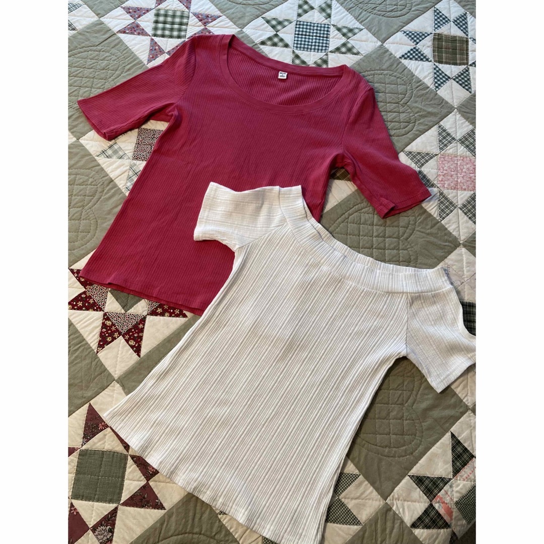 UNIQLO(ユニクロ)のレディースUNIQLO & CECIL McBEE 半袖リブT 2枚セット レディースのトップス(Tシャツ(半袖/袖なし))の商品写真